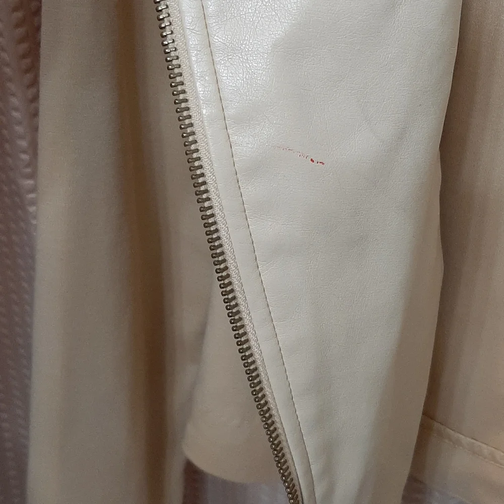 Forever 21 Asymmetrical Light Weight Jersey Knit Mixed Media Nude Moto Jacket